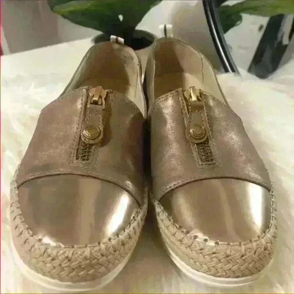 Anne Klein Flex Gold Metallic Espadrilles